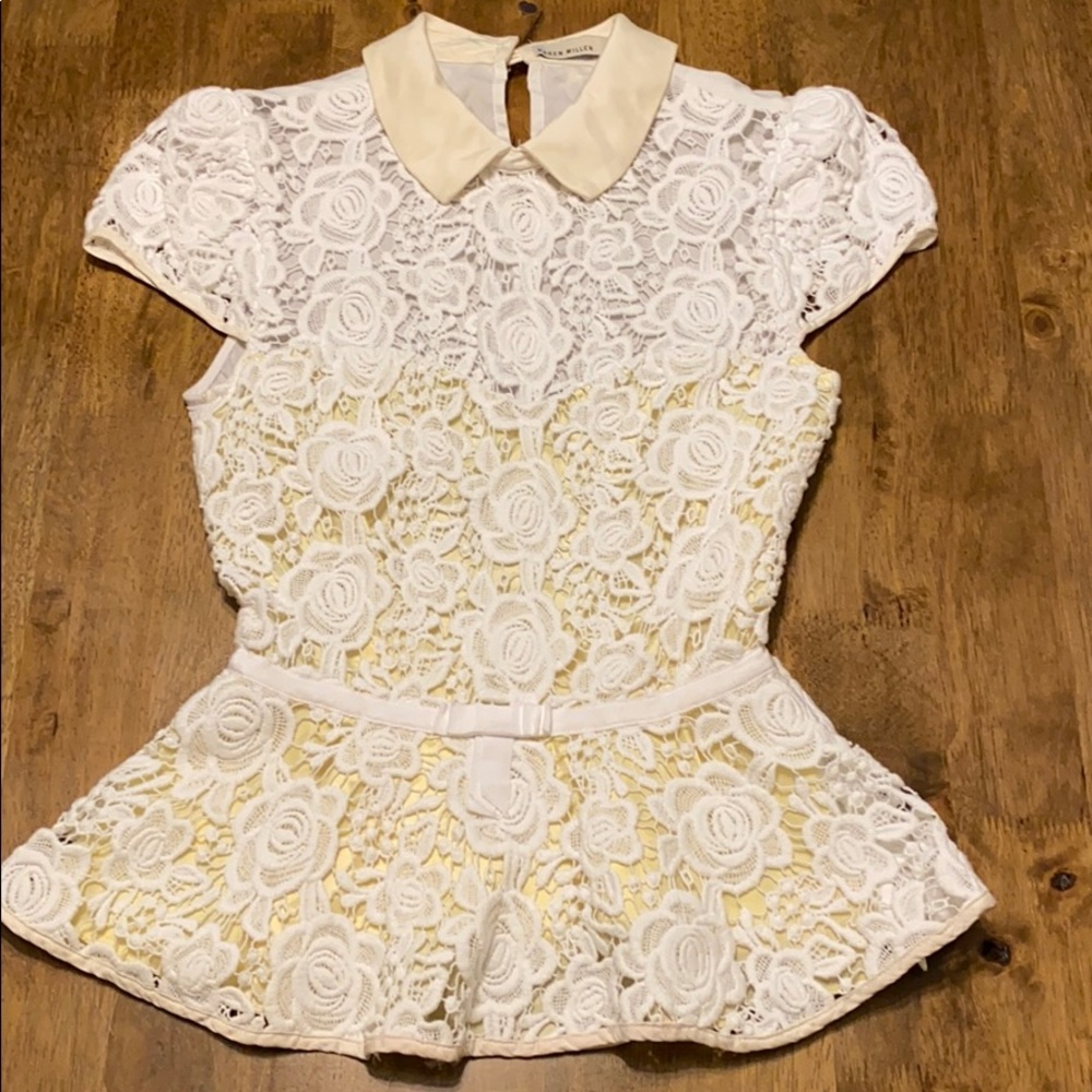 Karen Millen Lace Peplum Top